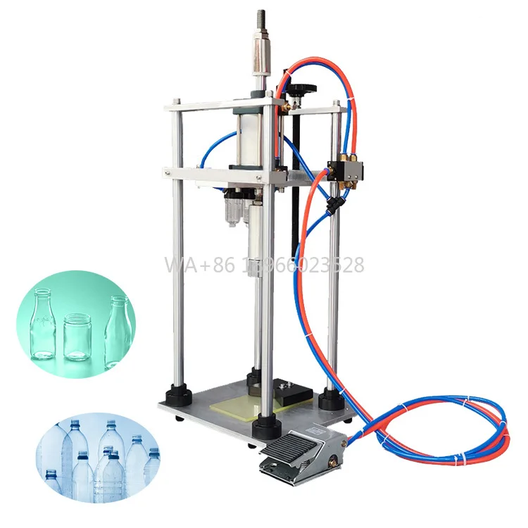 التجارية شبه التلقائي ضغط الهواء زيت الطعام البيرة المشروبات غطاء زجاجة السد آلة الصحافة #1