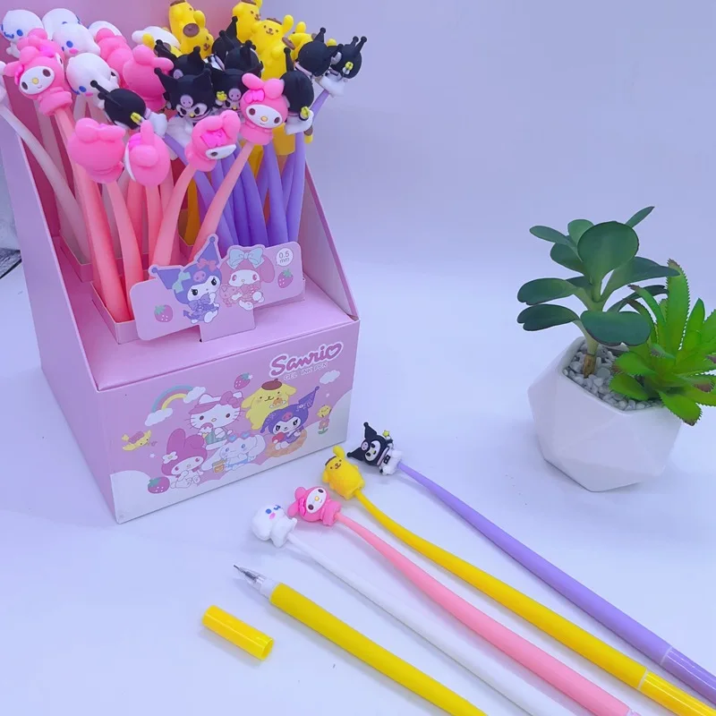 

48pc Box Of Sanrio Cute Cartoon Rocking Music Neutral Pen Student Surprise Creative Water Pen Children's Reward Small Gift