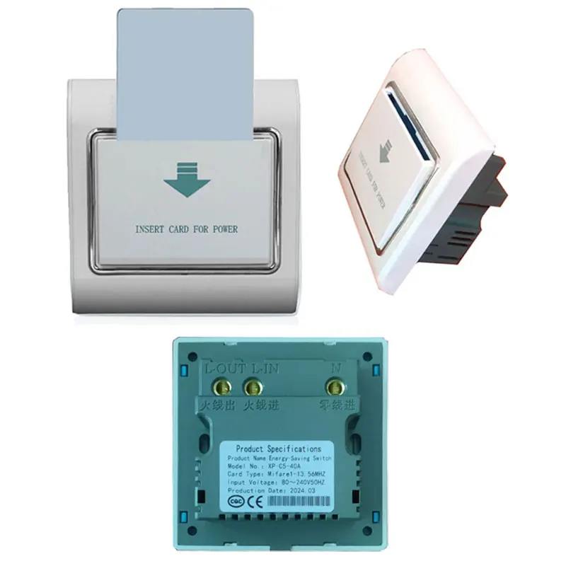 

10pcs Smart Electric Energy Room Saver Switch 13.56M IC card Wide Voltage 80-240V 40A 8800W Power off 15s time delay