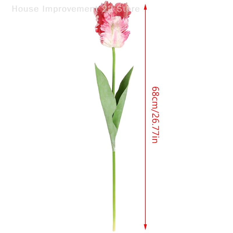 1 pz resistente all'usura 68 cm lavorazione squisita stelo lungo 3D pappagallo tulipano fiore finto fiore artificiale per la casa