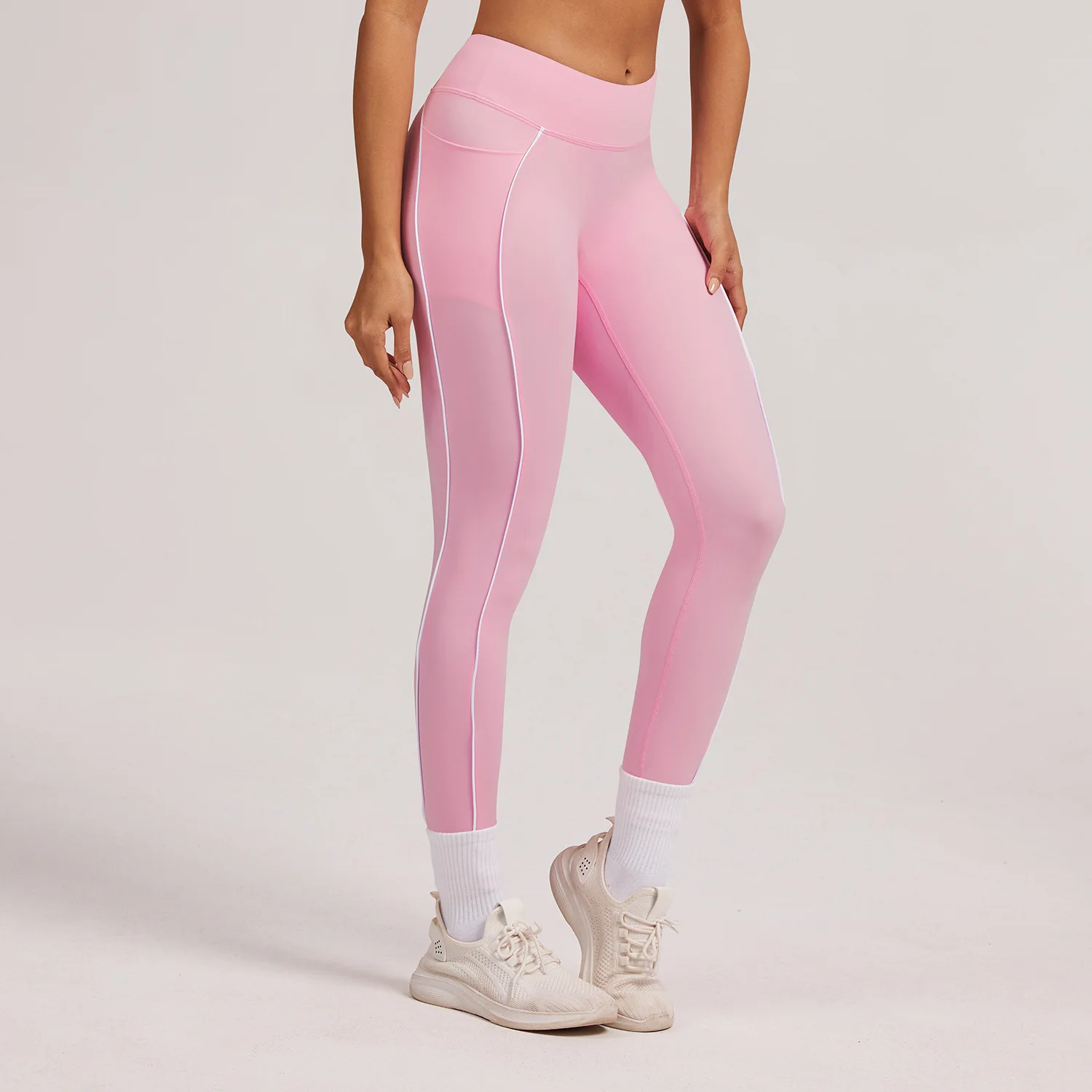 

Contrast Color Yoga Pants - Women's High-Waisted Tights, Moisture-Wicking & Breathable for Running, Gym & Outdoor Workouts