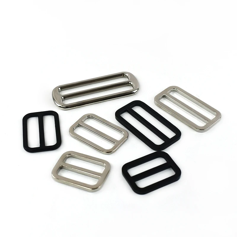 5/10Pcs Meetee 25-50mm Metal Tri Glide Slide Ring Buckle Webbing Strap Bag Belt Rectangle Adjuster Hook Leather Craft Accessory