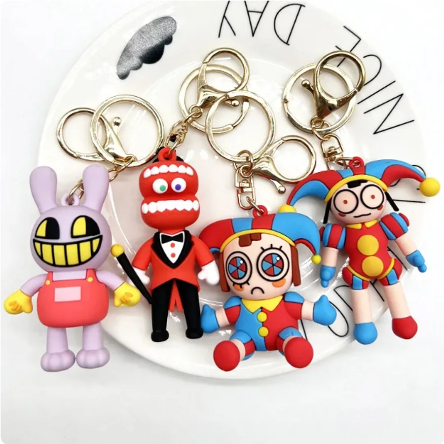 Cartoon The Amazing Digital Circus Anime Figure KeyChain Kawaii Joker Backpack Pendant Kids Christmas Gift