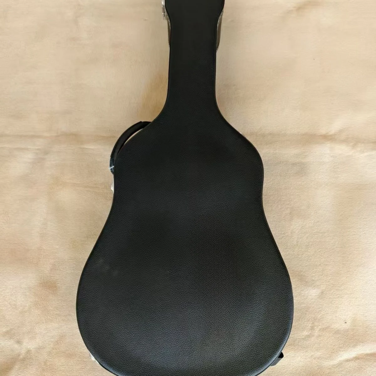 41 Inch Acoustic Guitar Hard Case Black Textured PU Leather Protective Carrying Case with Soft Plush Lining for EPI Style Guitar