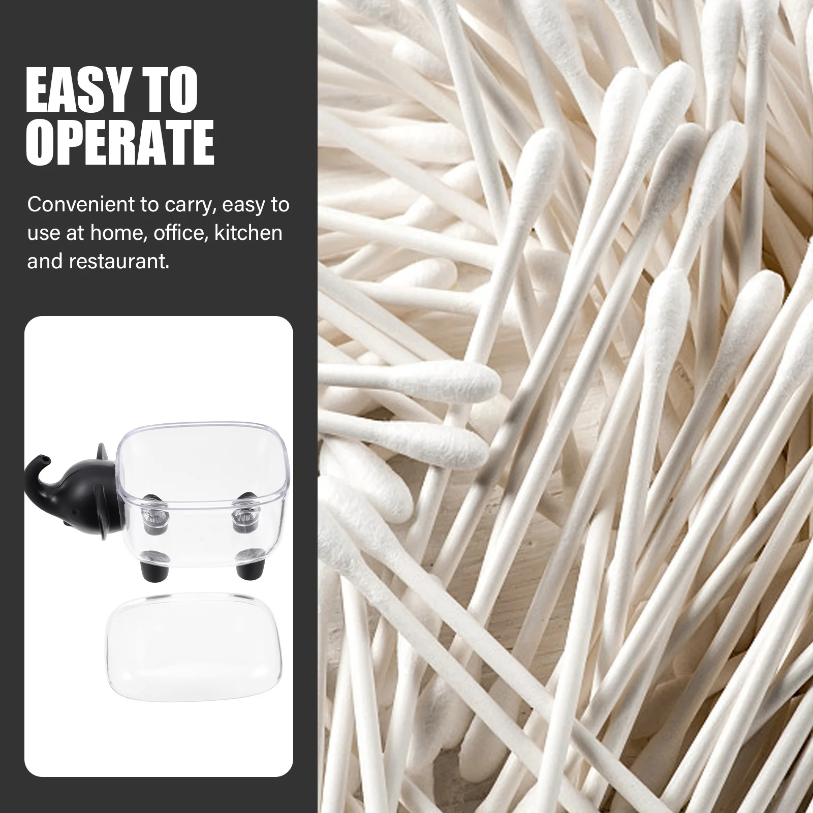 

2Pcs Animal-Shaped Makeup Cotton Box Transparent Plastic Cotton Pad Container for Bathroom Kitchen Home Office Storage Swab