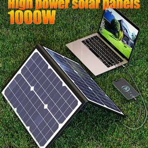 Solarpanel Kit Komplettes Klappcamping Solarenergiestation, tragbares Generator -Ladegerät, 18 -V -Auto, Boot, Karawane, Camp 10 Hauptdarsteller Solarplattenkit - №6