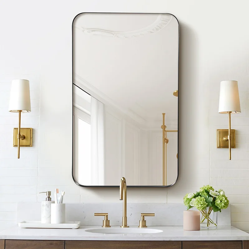 DSA simple modern hotel bathroom mirror homestay bathroom wall mirror toiletries storage rack mirror