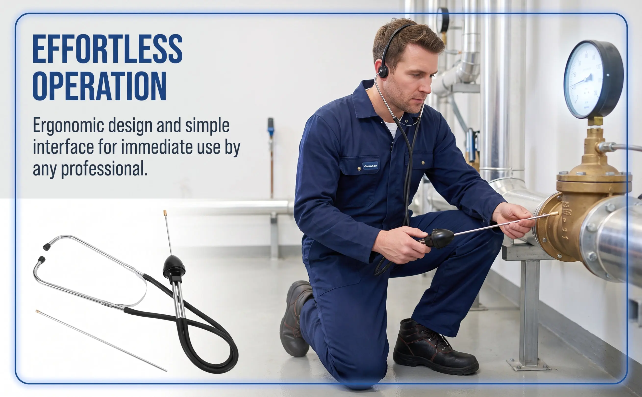 High Sensitivity Leak Detection Rod for Water Mains and Buried Pipes Leak Testing Tool Accurate Location Non Invasive Testing