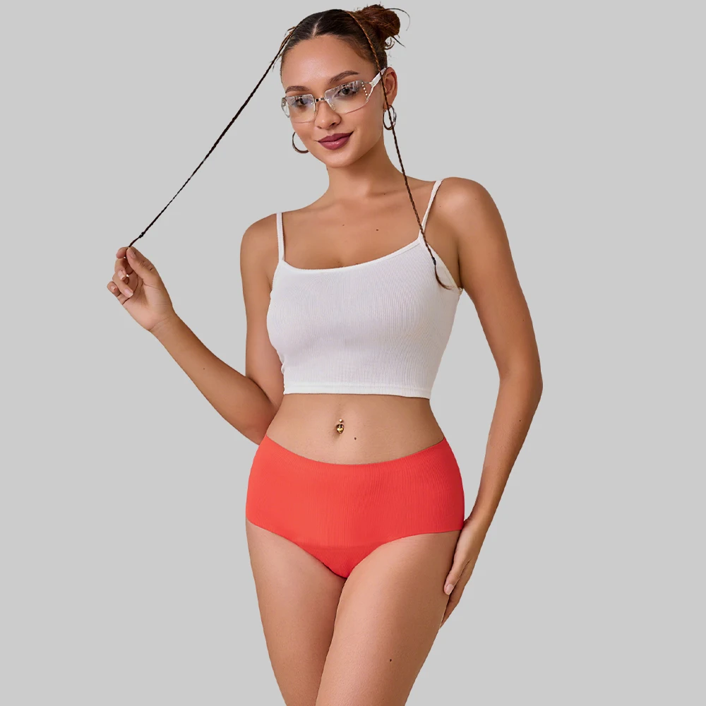 Hot Sale Mid-Rise Seamless Menstrual Period Panties 4 Layers Absorbent Leak Proof Culotte Lengthened Menstrual Panties