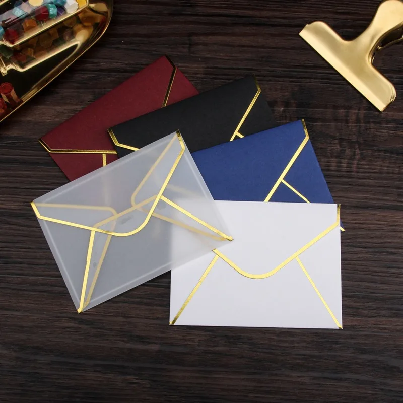 100Pcs/Lot Mini Paper Envelope Bank Card/VIP Card Packaging Envelopes 10x7.5cm Small Gift Storage Pouches Retro Jewelry Envelope