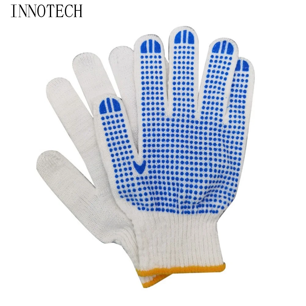 

48PCS/24Pairs Wear-Resistant Work Gloves Cotton Material Rubber Coated Safety Gloves Thickened Comfortable PVC Dots Gloves