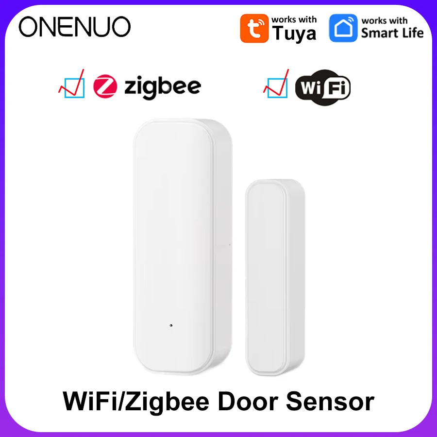 

Zigbee или Wi-Fi датчик окна и двери с батареей Tuya Умная домашняя охранная сигнализация Голосовое управление через Alexa Google Home Smart