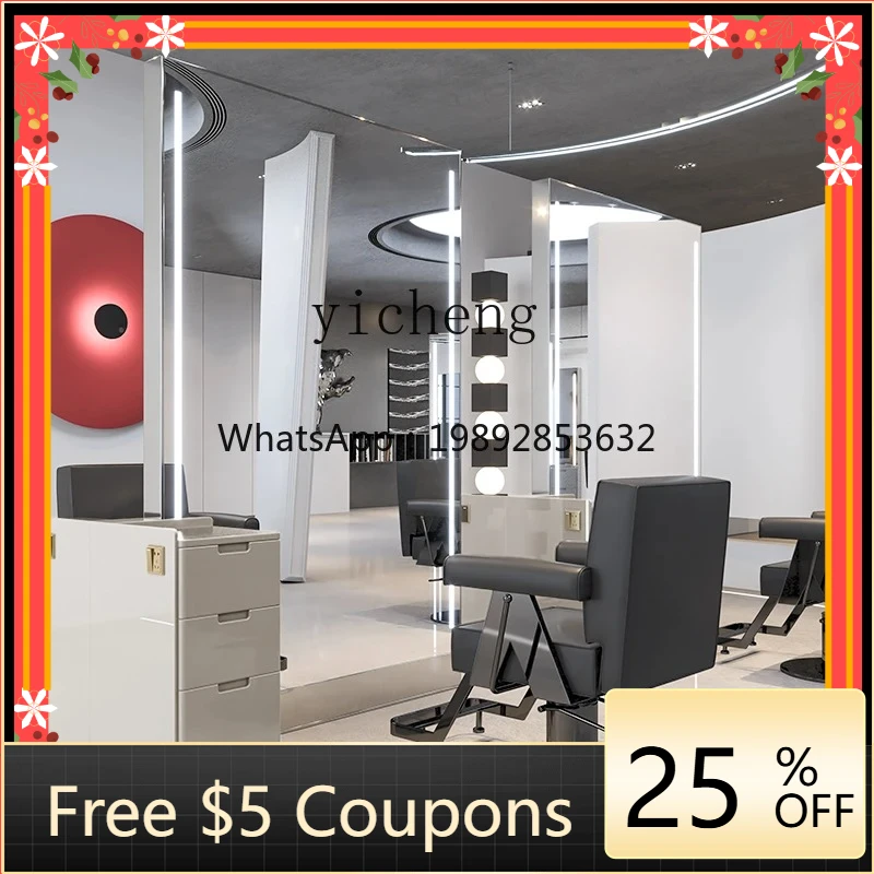 ZZ   hairdresser mirror table with cabinet integrated single-sided double-sided floor mirror barber shop mirror