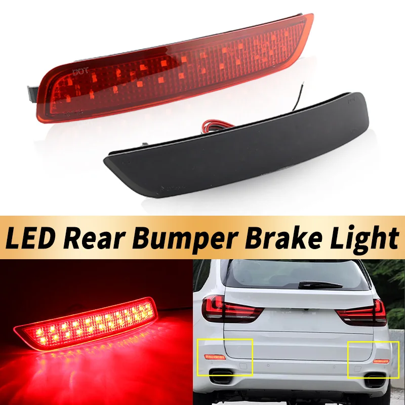 2PCS LED Rear Bumper Reflector Light For BMW F15 X5 25d 25dx 30dx 35dx 35i 35ix 40dx 40ex Brake Stop Signal Lamp Car Accessories