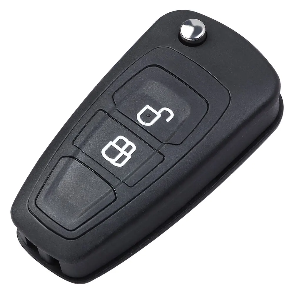 KEYECU Replacement Flip Remote Key Shell Case 2Buttons for Ford Ranger C-Max Focus Grand for Mazda 3 2008-2012 BT50 2011-2015