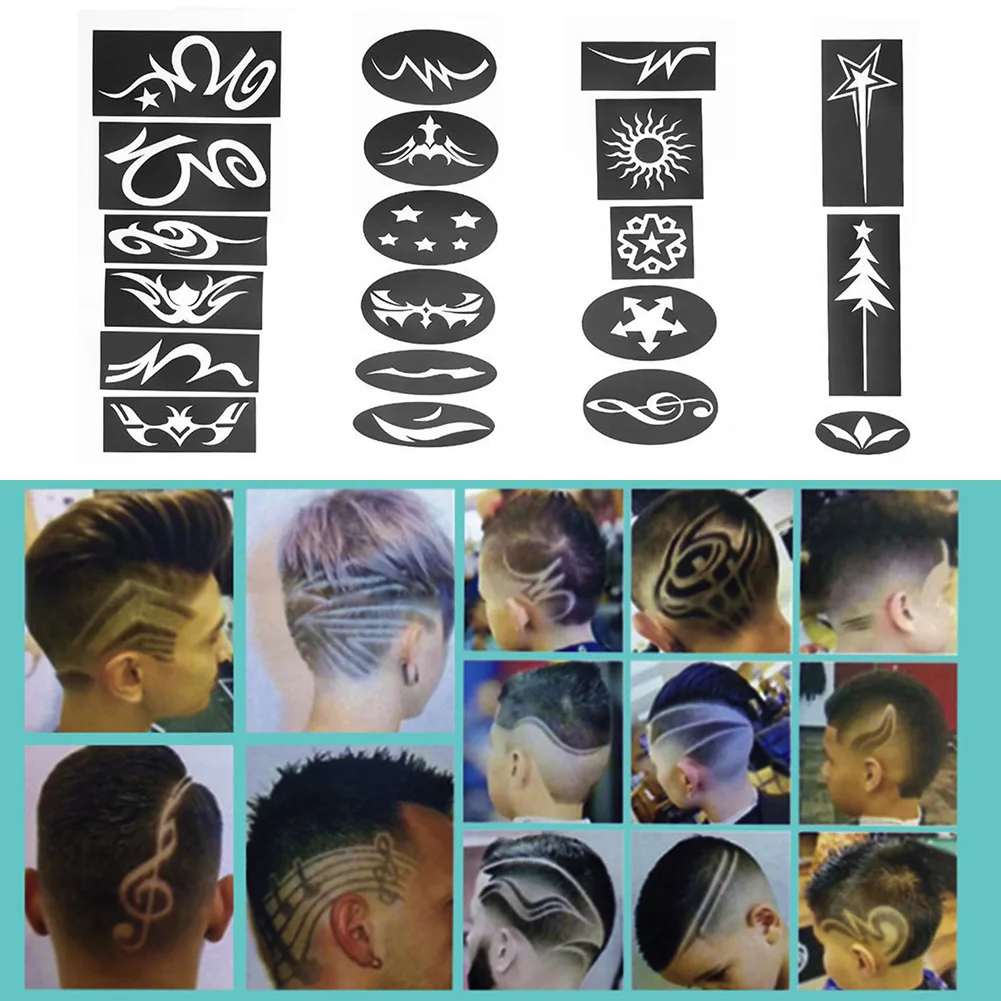 20x Fashion Hair Tattoo Template Stencil for DIY Hairdressing Styling Trimmer