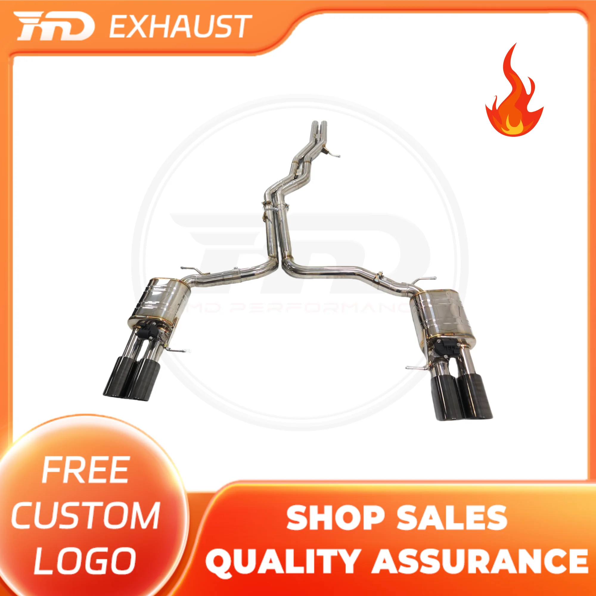 

HMD Hot sale SS304 Exhaust Pipe System Performance Catback exhaust for Audi S6 S7 RS6 RS7 C7 4.0T 2013+ with valves