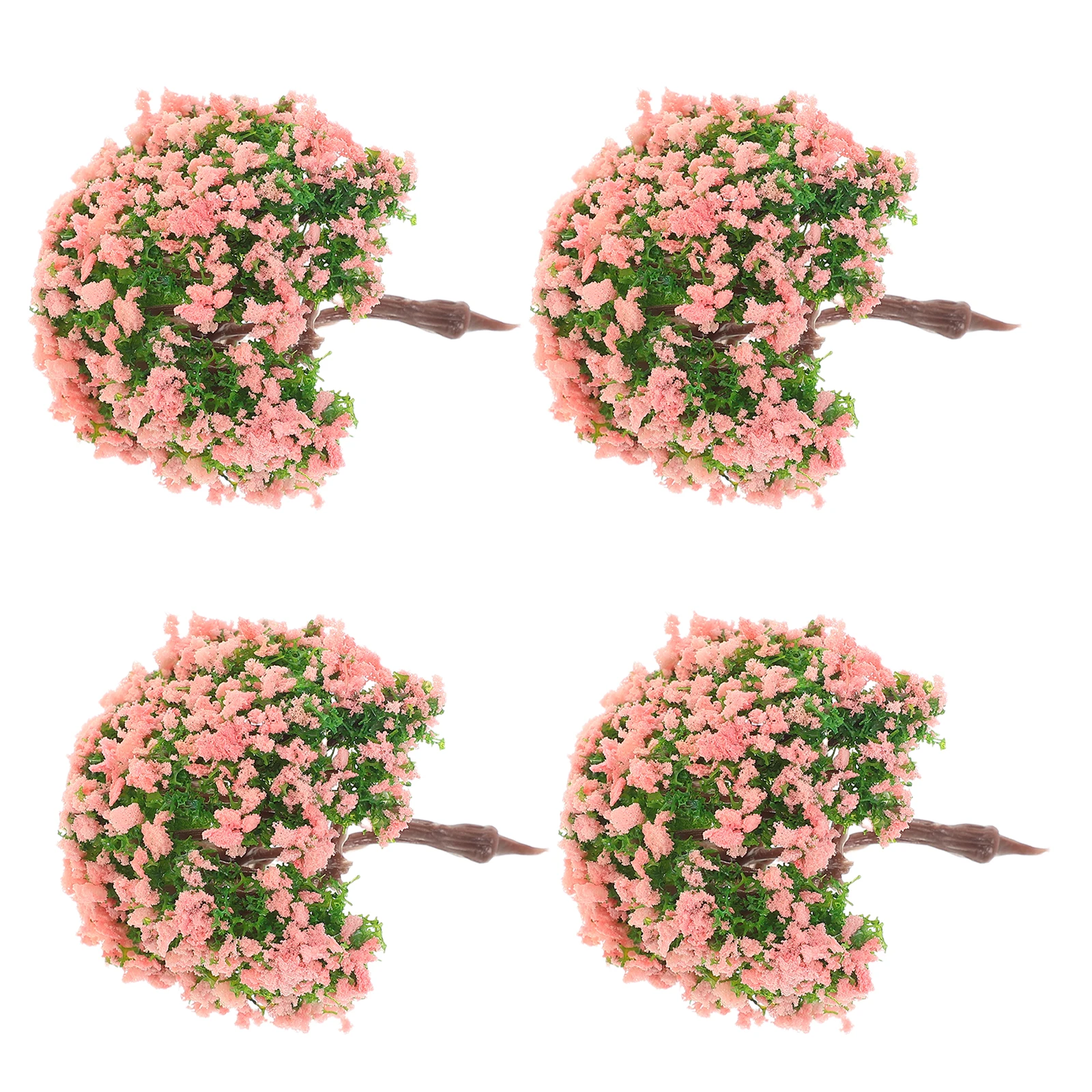 

4pcs Micro Landscape Simulation Tree Mini Fake Plants Faux Flowers Desktop Decor Artificial Garden Crafts Reliable Materials