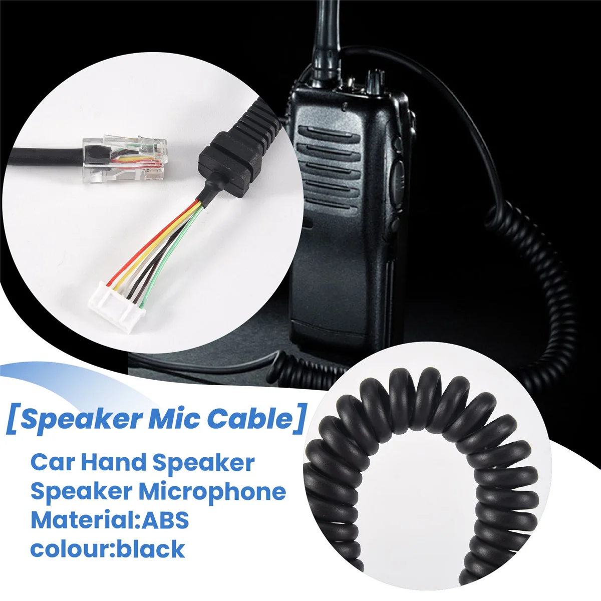 Cable de micrófono para altavoz de mano de coche, accesorio para YAESU, MH-48, MH-48A6J, FT-8800R, FT-8900R, FT-1807, FT-7900R, FT-1900