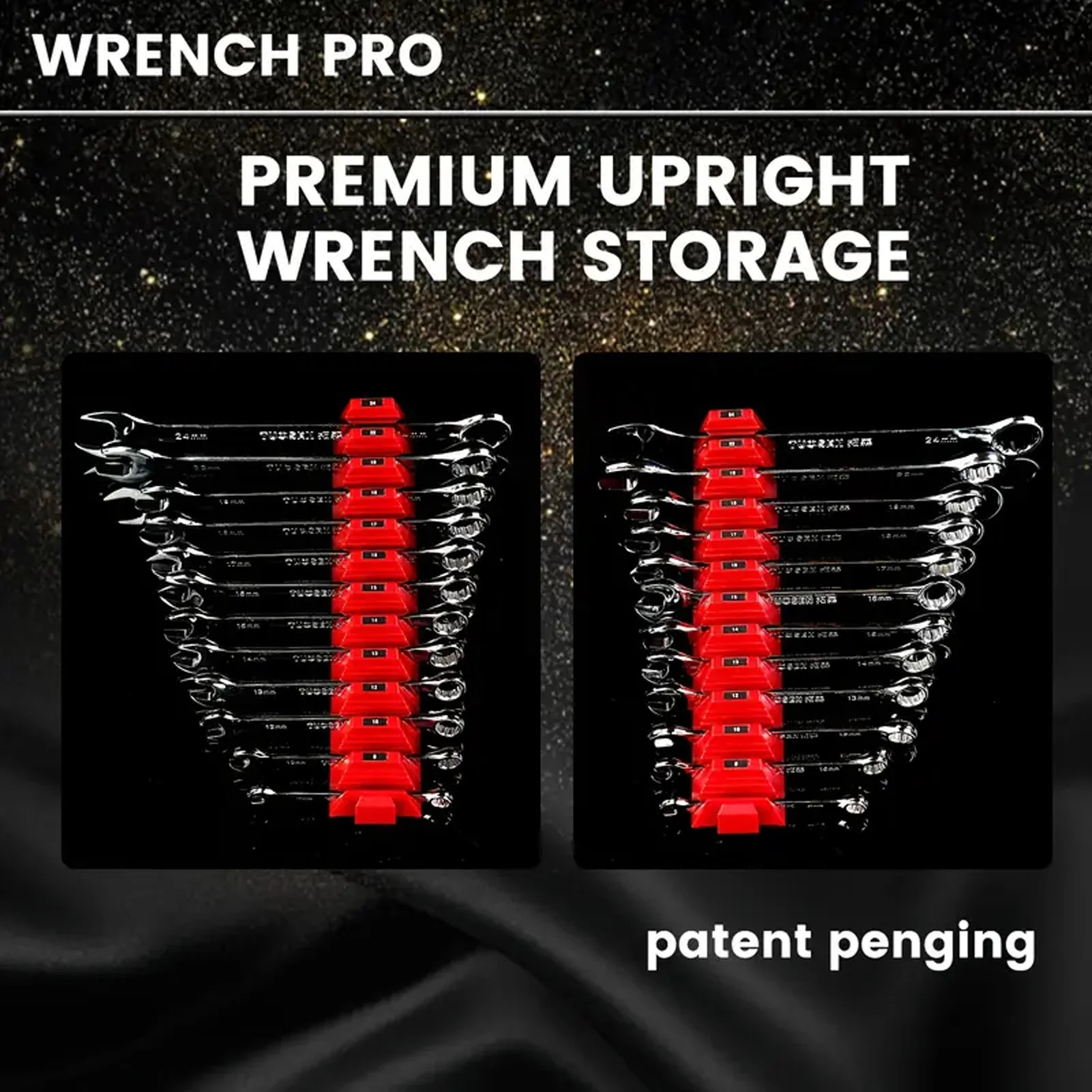 

12pcs Wrench Storage Rack Desktop Drawer Magnetic Absorption Holder For Wrench Crowbar Modular Storage Card Slot Hardware Tools