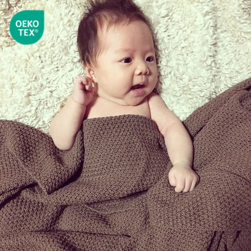 

Летнее хлопковое вязаное одеяло - легкая муслиновая пеленка 80x135 см для новорожденных, дышащее мягкое одеяло в европейском стиле