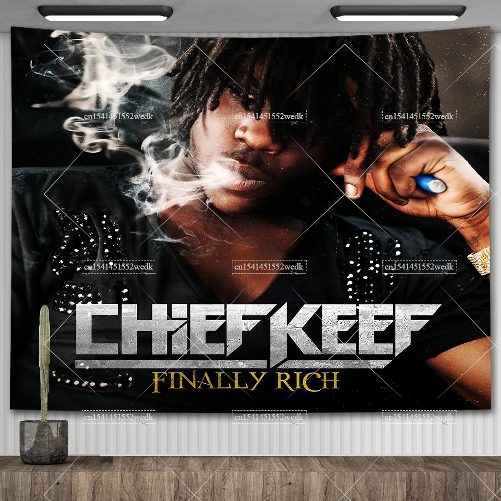 Chief Keef Finally Rich Album Tapestry Wall Decor Flagi Estetyczne Dekoracje Do Salonu Hip Pop Gobeliny Duży Rozmiar Dywany