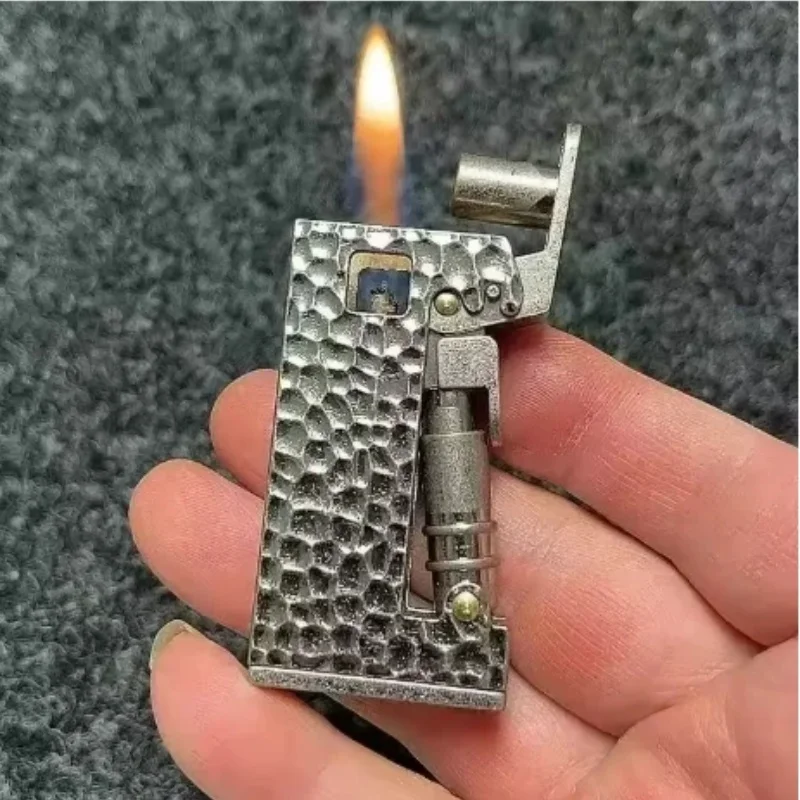 2025 النيزك ناقلة دفع أخف المعادن الرجعية مفتوحة لهب أخف الرجال أداة صغيرة التدخين اكسسوارات الشعلة أخف MMM