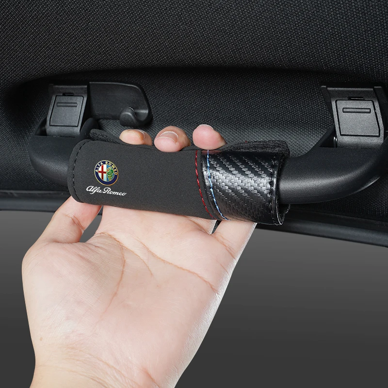 Car Interior Door Handle Cover Handgrip Protect Casing For Alfa Romeo 156 159 147 4C 8C 166 Giulia Giulietta Mito Stelvio Spider