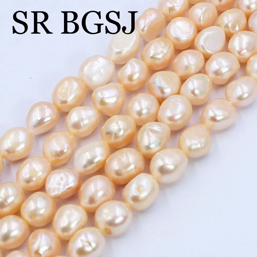 11-12 مللي متر حر الباروك الوردي حقيقية لؤلؤ المياه العذبة الطبيعية صنع المجوهرات فضفاض الخرز ستراند 15 بوصة #2