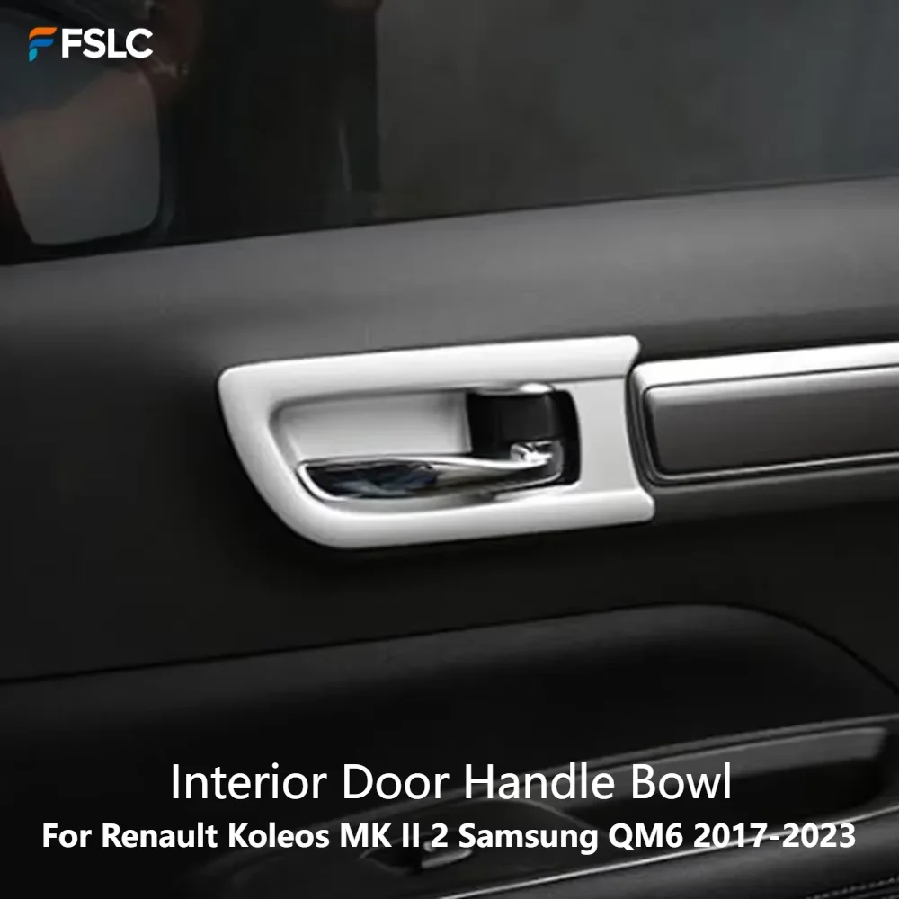 

⭐Genuine⭐For Renault Koleos MK II 2 Samsung QM6 2017-2023 Interior Door Handle Bowl Cover ABS Decoration Sticker 4Pcs