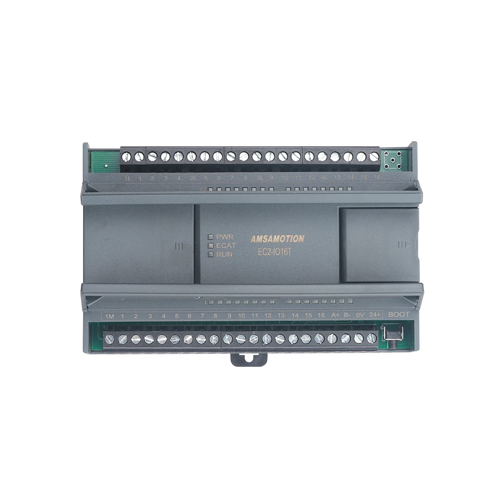 EC2-IO16T EC2-IO16R remoto io modbus módulo ethercat protocolo digital 16 entrada 16 saída relé transistor 2 rj45 ethernet porto