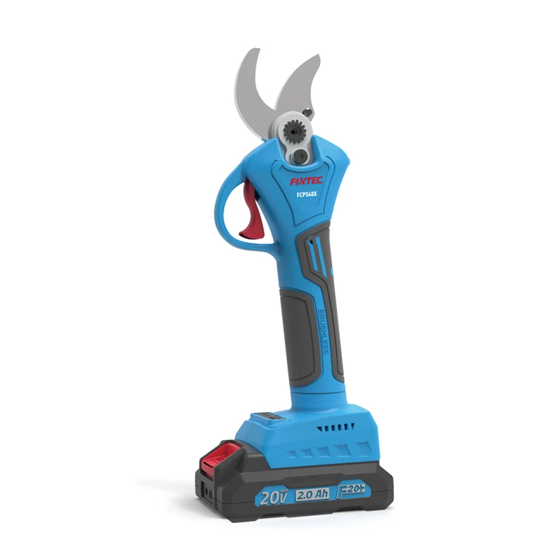 FIXTEC 20V Electric Pruning Shears 40mm Cordless Brushless Power Pruner for Gardening Tree Pruner Branch Cutter