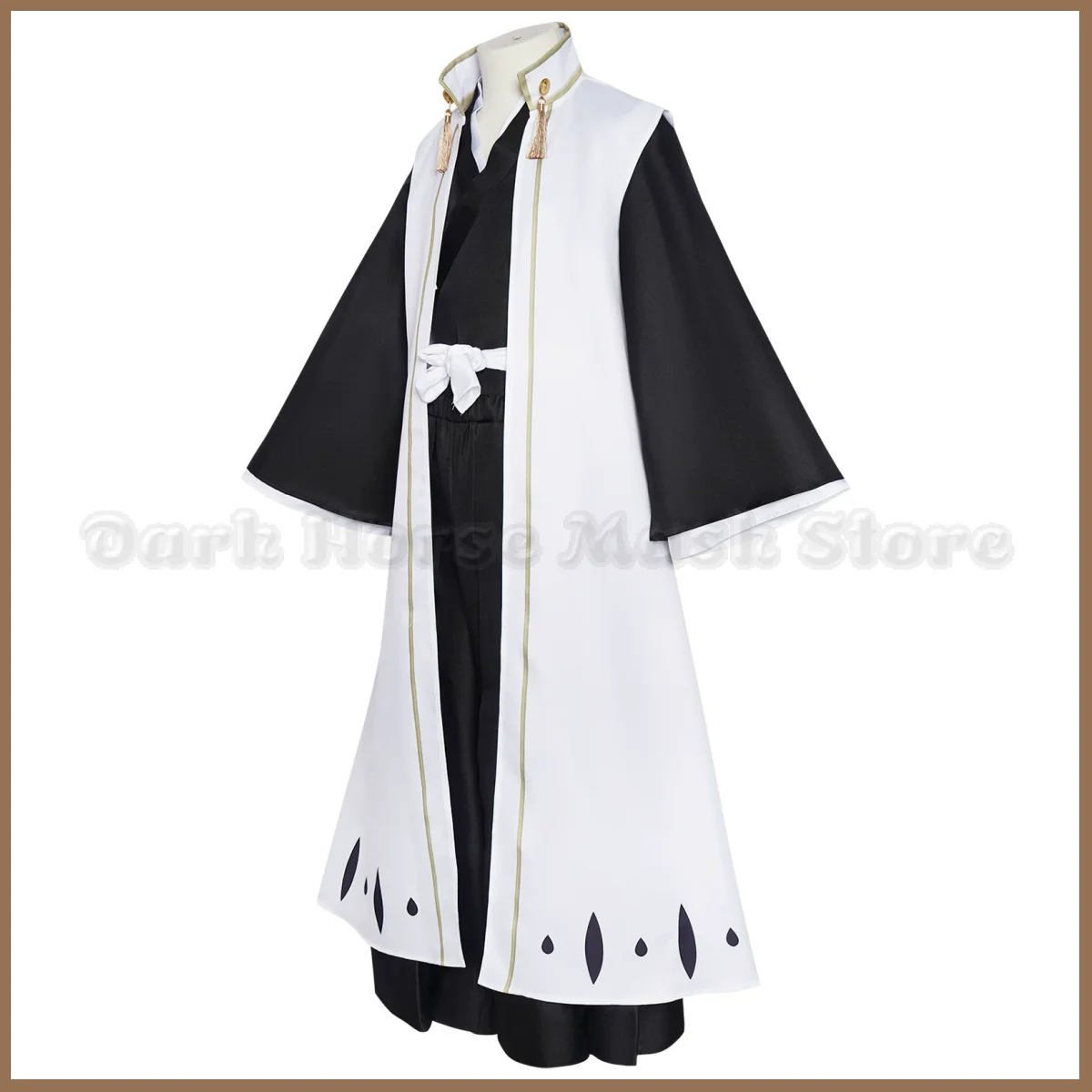 Anime Bleach Kuchiki Byakuya Cosplay Costume Gotei 13 Captain White Cloak Combat Uniform Adult Man Halloween Carnival Party Suit - view 3