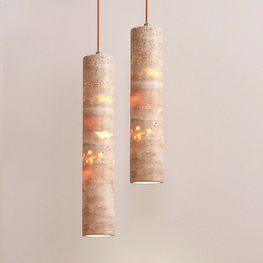 

Wabi Sabi Yellow Marble Chandelier Lobby Entrance Corridor Balcony Restaurant Hotel Aisle Travertine Balcony Decorative Light