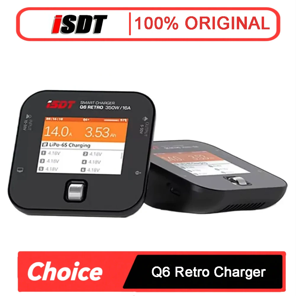 

ISDT Q6 Retro 350W/16A DC Li - Po Smart Balance Зарядное устройство/разрядник - 2 - 6S, Li - Po/Li - Hv/Li - Ion/Li - Fe/NiMH/Ni - Cd
