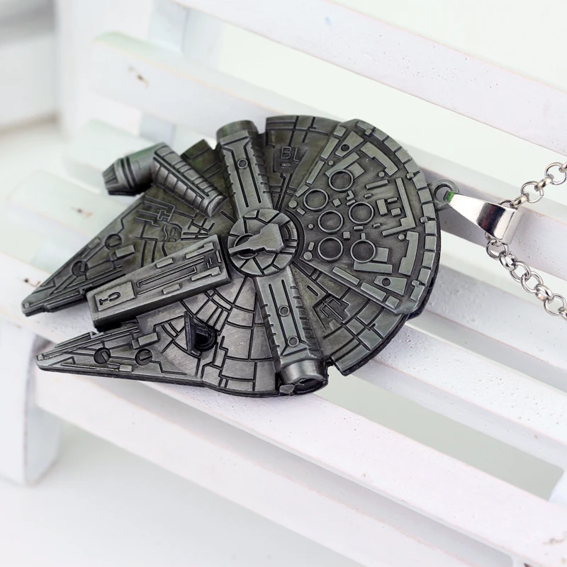 Star Wars Spacecraft Millennium Falcon Necklace Technology Spaceship Pendant Neck Chain Fans Jewelry Gift