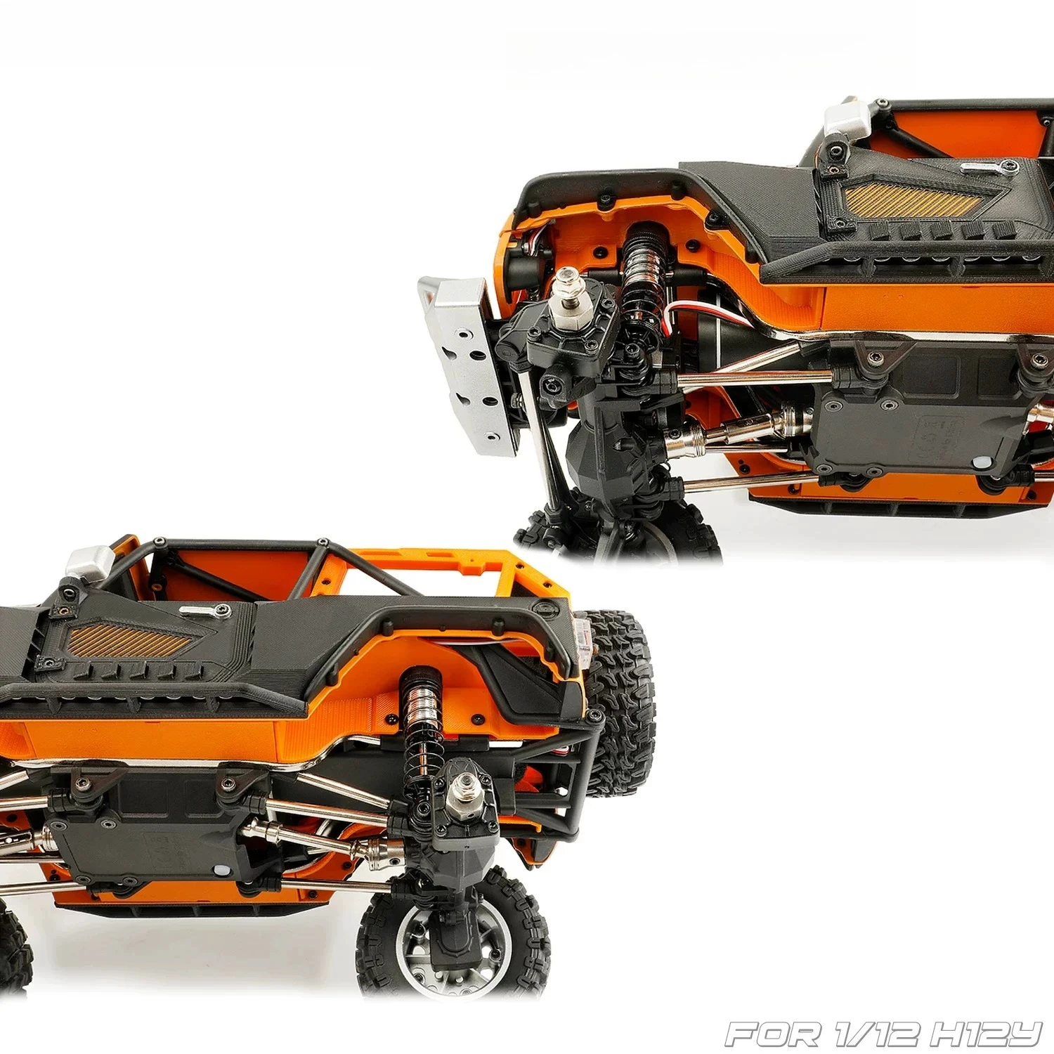 RC Crawler Custom Size Upgrade Parts Front Rear Wheel Arch Sand Guard Side Bar Side Step Pedal for 1/12 Scale MJX H12Y Accessory