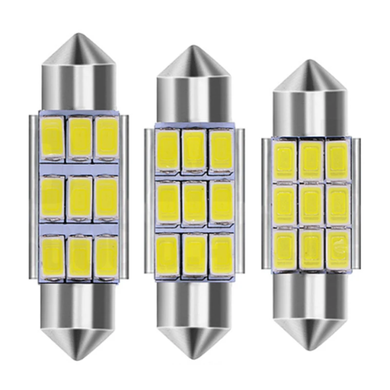 

100pcs Car LED Festoon 36MM 39MM 41MM C5W Reading Dome Light Auto Interior Light Door Lamp Bulb 9SMD 5630 White DC12V