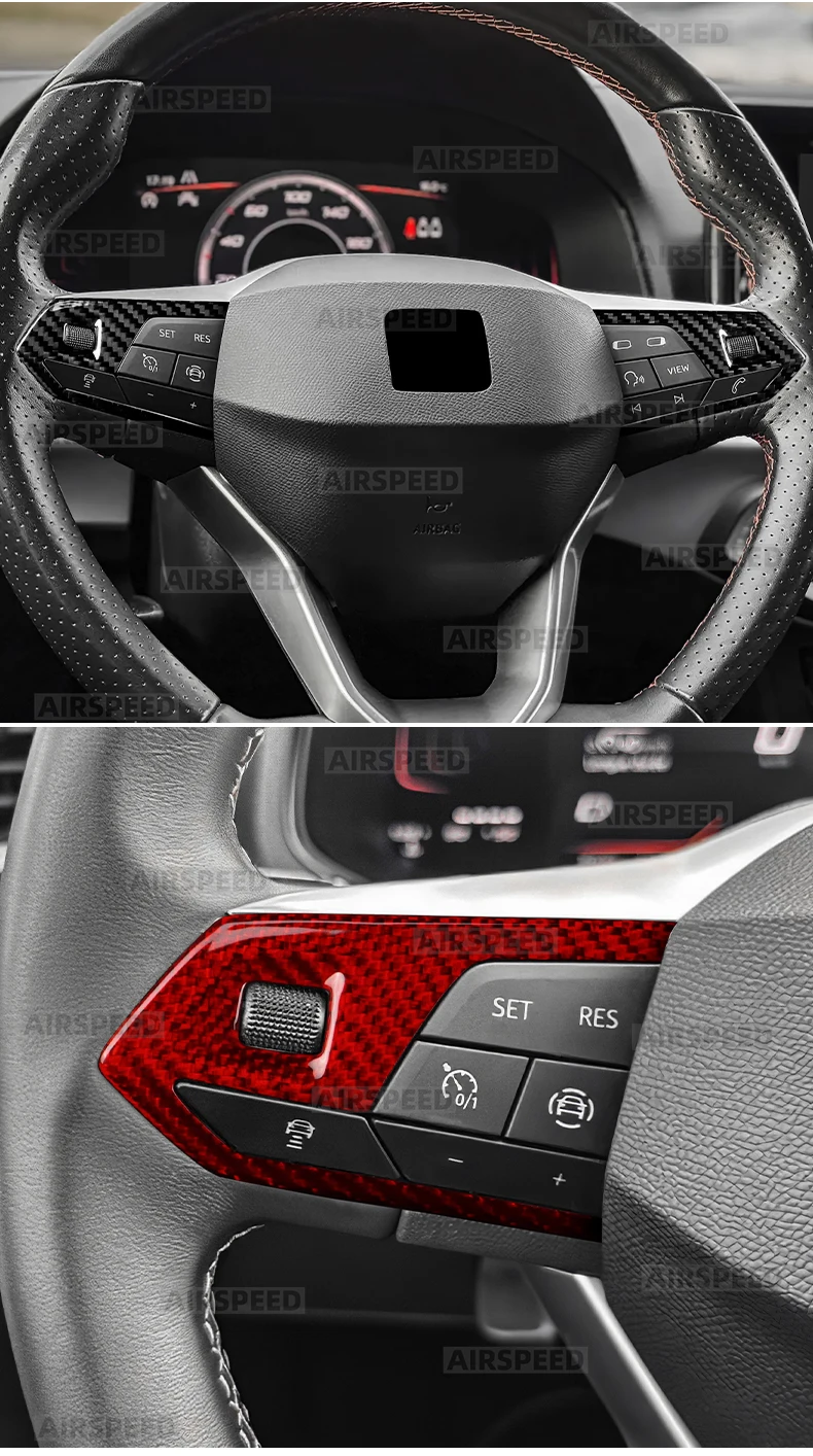 Harter, trockener Carbonfaser-Aufkleber für Cupra Formentor/Cupra Leon 2020 2021-2026, Cupra Ateca 2021-2026, zur Dekoration des Lenkradrahmens – Detail 5