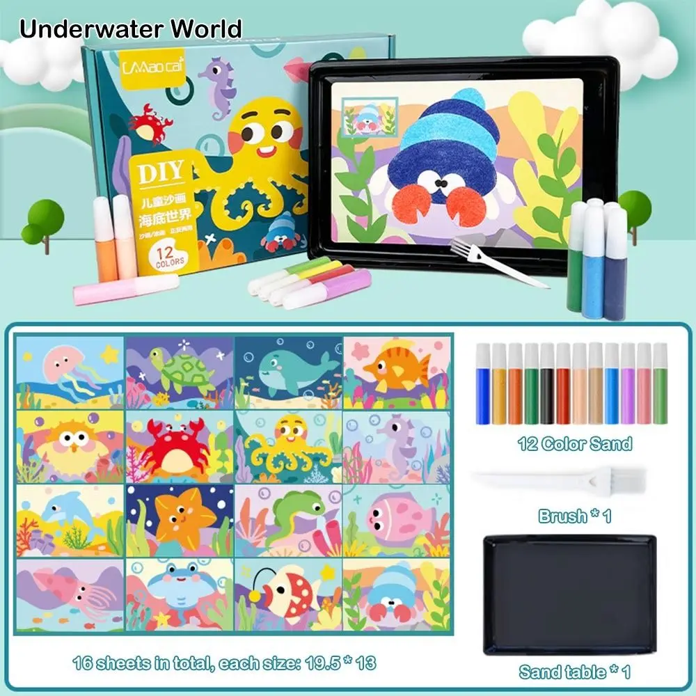 Nuovo set da disegno con sabbia fai-da-te Educazione per bambini Artigianato Apprendimento Sabbia Immagini d'arte Immagini d'arte Giocattolo da colorare per bambini