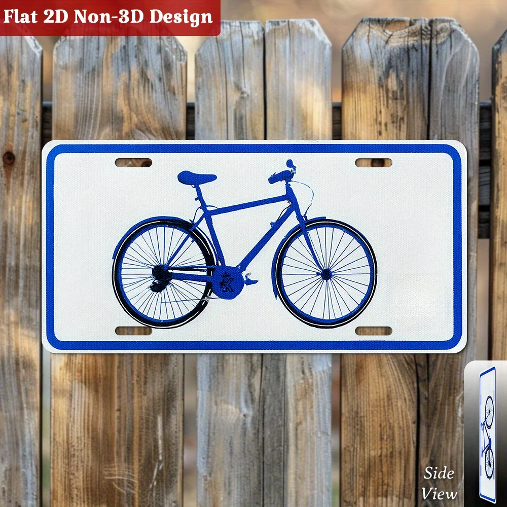 2D Flat, 1pc Blue Ride | Bicycle Decorative License Plate, Only for Decoration, Sporty Cycling Wall Decor, Modern Fitness Accent