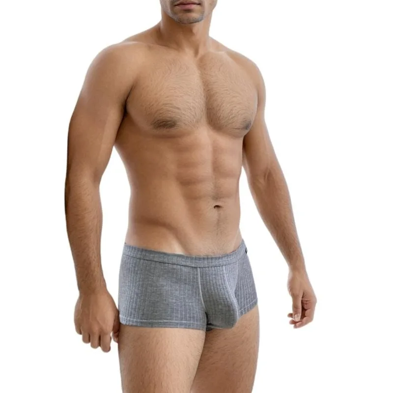 

Mens Underwear Low Waisted Boxers Single Layer U Convex Pouch Breathable Trunks for Men