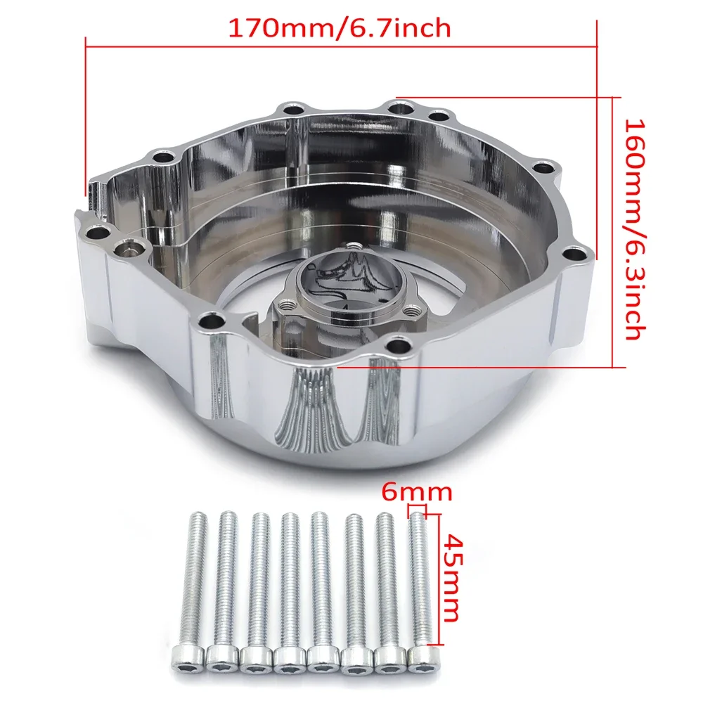 Chrome Engine Stator Cover For Suzuki 01-03 GSXR 600/00-03 GSXR 750/01-02 GSXR 1000 Aftermarket Motorcycle Parts