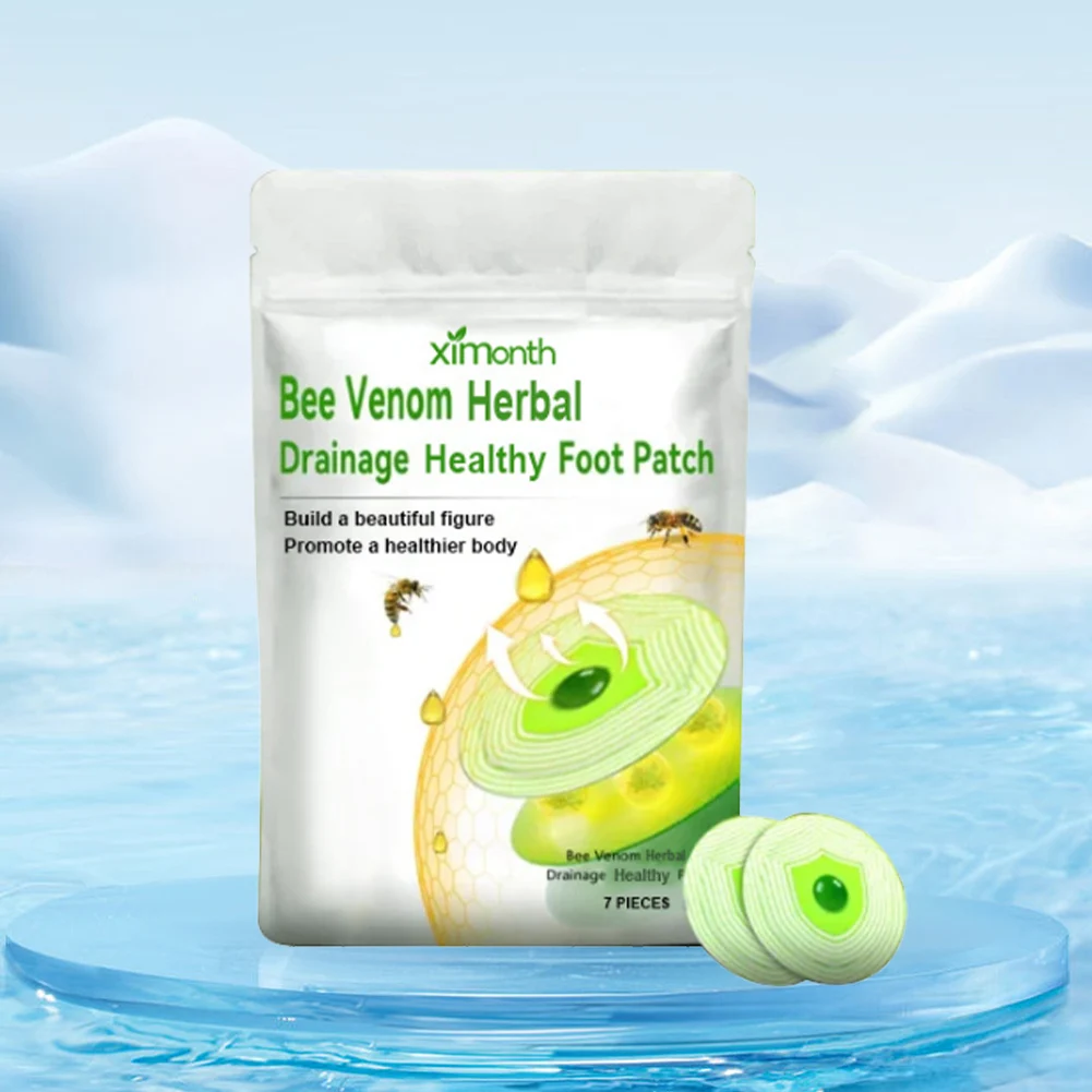 7/10pcs Bee Venom Herbal Drainage Foot Patch Anti-swelling Lymphatic Care Patch Drainage Detox Slimming Patch for Women & Men