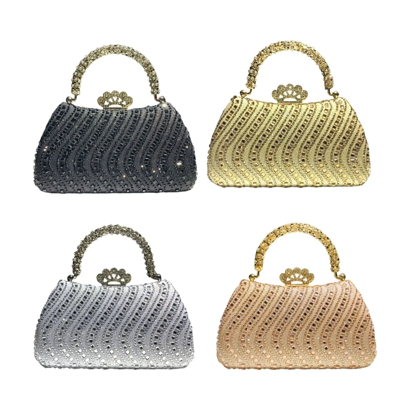 Unique Rhinestones Embellished Evening Purse Shoulder Bag For Fashionable Women