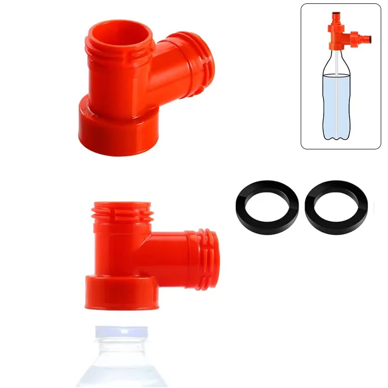 Conector de carbonatación de plástico de 3 vías, adaptador en T para carbonatación casera, llenado de botellas PET para hacer agua carbonatada y refrescos