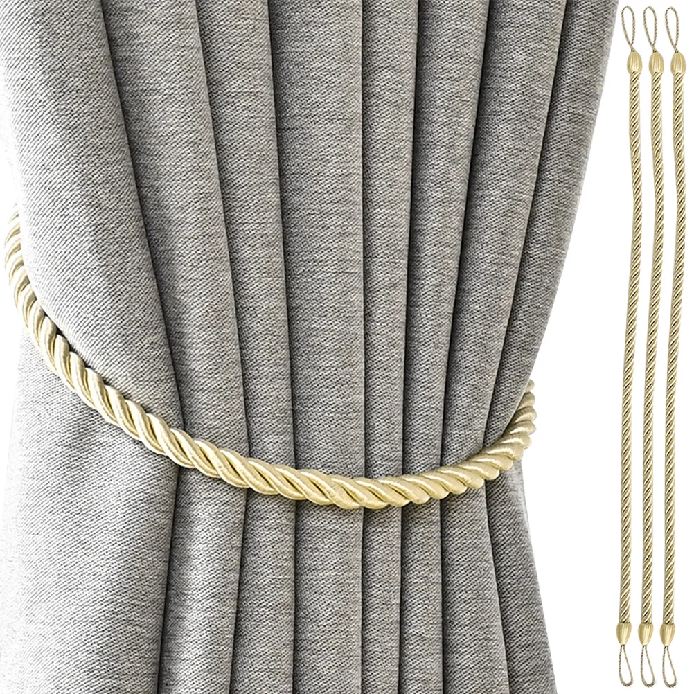 4 pçs cortina de janela holdback corda prático sala de jantar banheiro decorativo amarrando acessórios