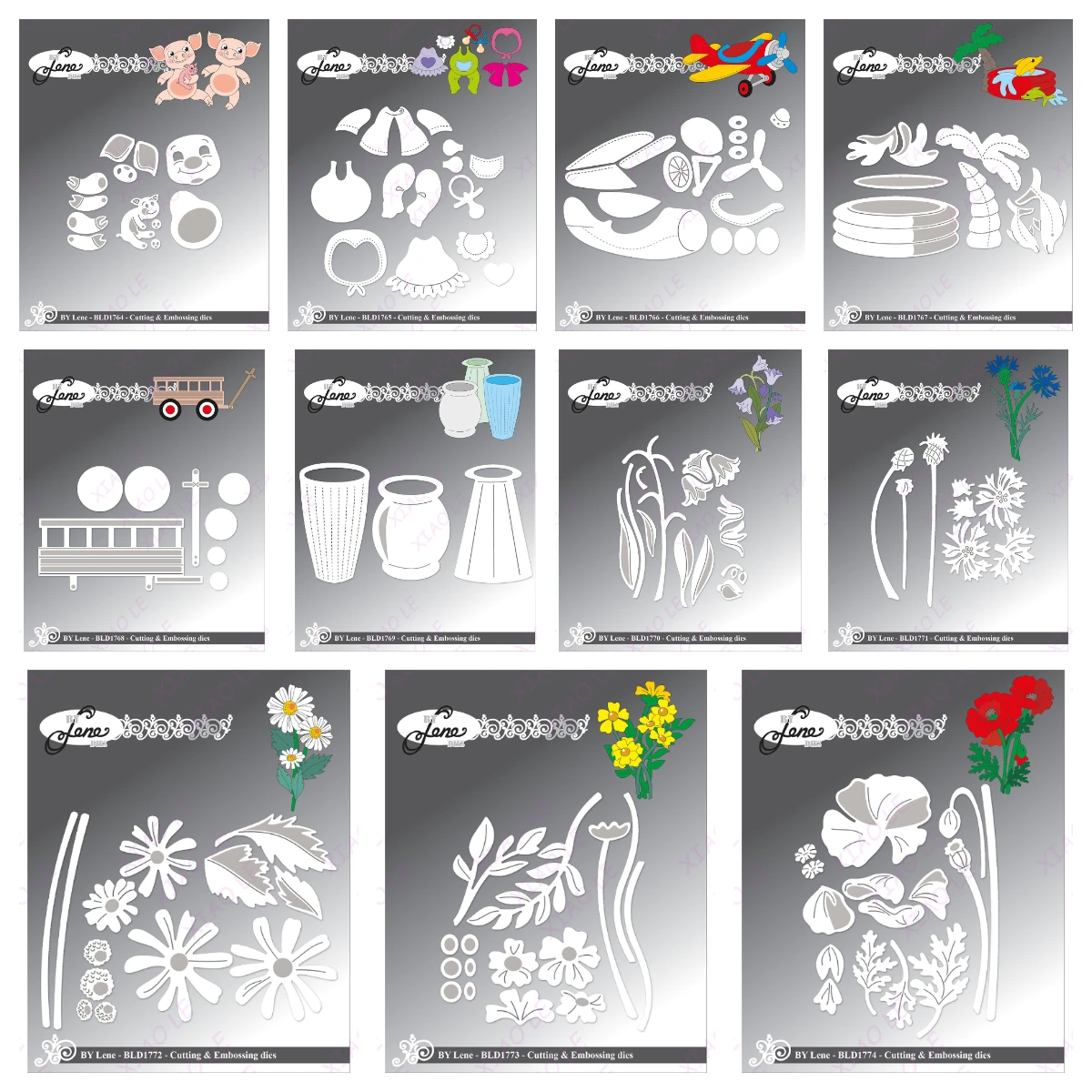 

Baby Pigs Daisy Vases 2025 New Arrival Metal Cutting Dies Sets for DIY Craft Making Greeting Card Scrapbooking Decoration