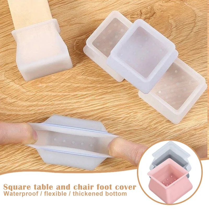 4Pcs Chair Leg Caps Rubber Feet Protector Pads Furniture Table Covers Socks Plugs Cover Furniture Leveling Feet Home Decor