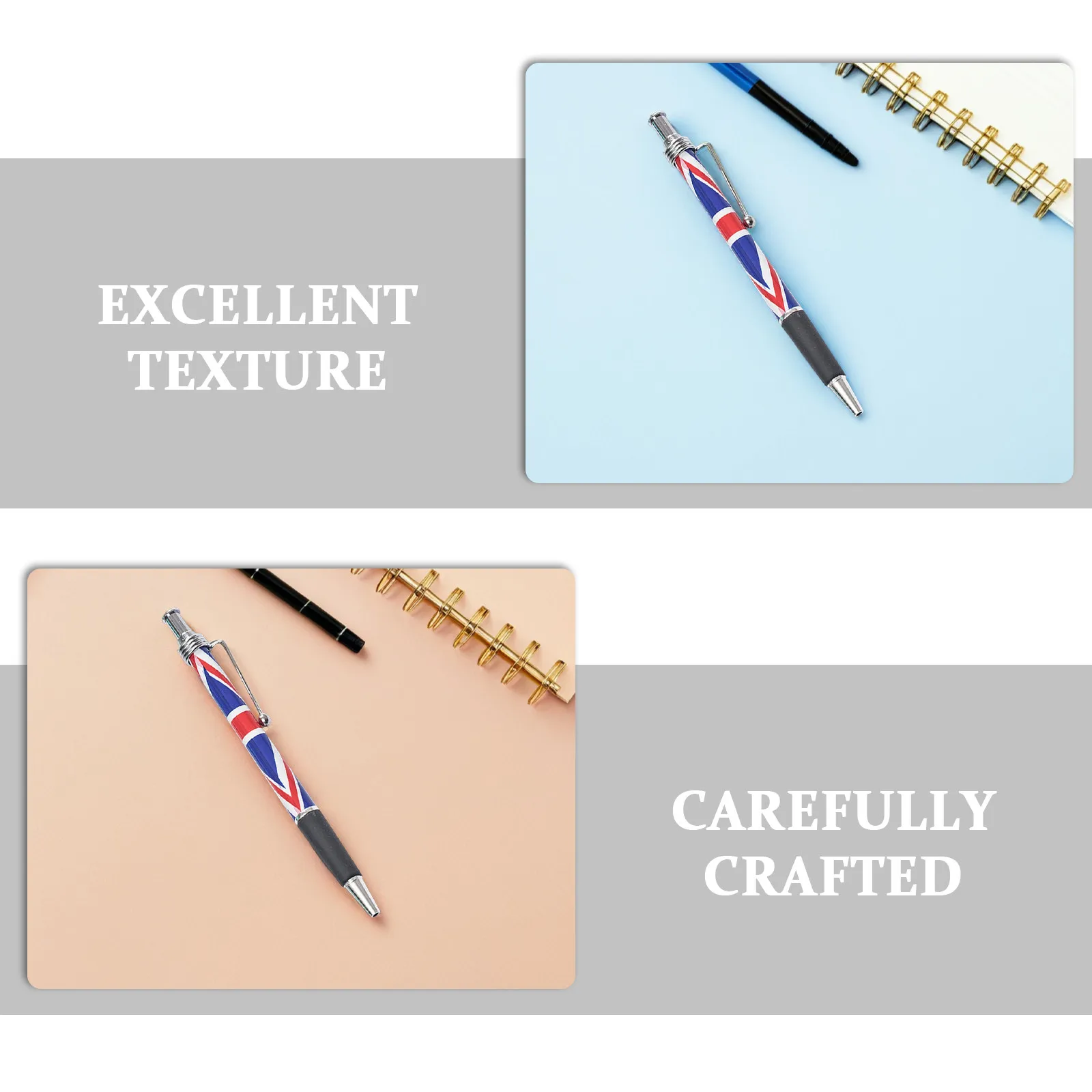 10Pcs Uk Flag Pattern Ballpoint Pen Smooth Writing Comfortable Grip for Signing Documents Office Supplies Patriotic Writing Tool